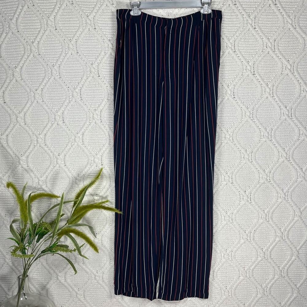 NWT Ghost London Trousers Women's‎ Striped Pants Navy Blue S